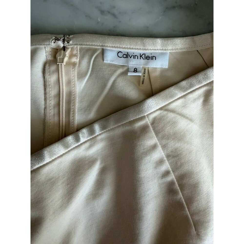 Calvin Klein Beige Khaki Career Knee Length Skirt Sz 8